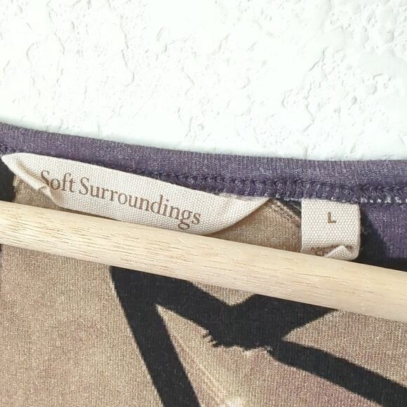 Soft Surroundings Women's Joylyn Cinched Waist Palm Leaf Print Maxi Dress Large - Picture 5 of 8